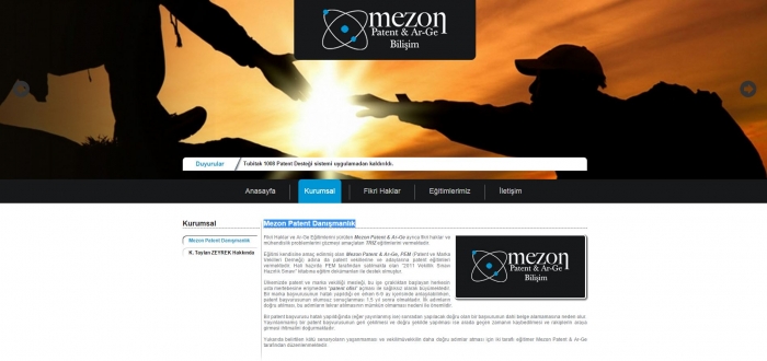 Mezon Patent Danışmanlık Web Tasarım Çalışması