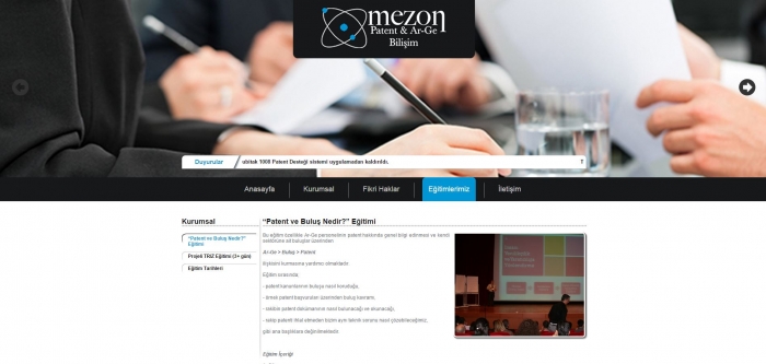 Mezon Patent Danışmanlık Web Tasarım Çalışması